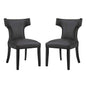 Curve Vinyl Dining Side Chair Set of 2 by Modway