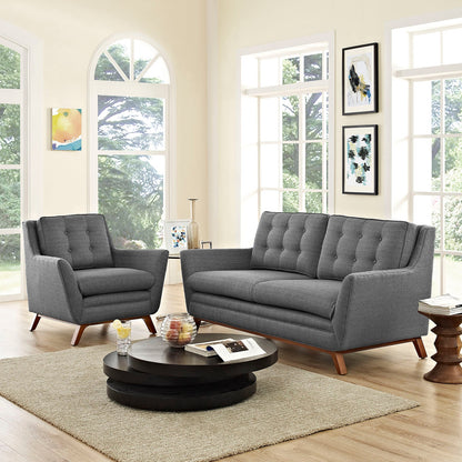 Beguile Upholstered Fabric Living Room Set Set of 2 by Modway