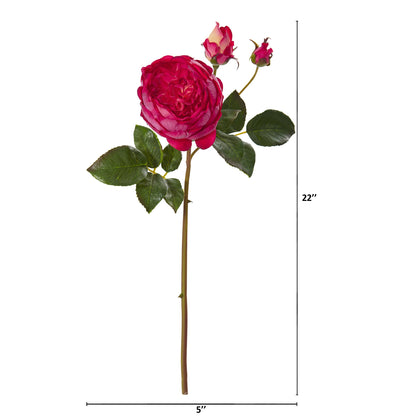 22" Rose Artificial Flower (Set of 6)