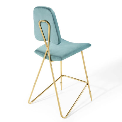 Ponder Performance Velvet Bar Stool by Modway