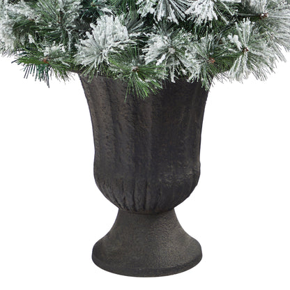 44' Flocked Oregon Pine Artificial Christmas Tree w/ 50 Clear Lights