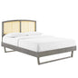 Sierra Cane and Wood Queen Platform Bed With Angular Legs by Modway