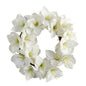 18" White Amaryllis Artificial Wreath