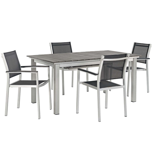 Shore 5 Piece Outdoor Patio Aluminum Dining Set by Modway
