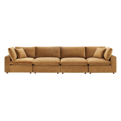 Commix Down Filled Overstuffed Performance Velvet 4-Seater Sofa by Modway