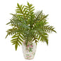 25"  Hares Foot Fern Artificial Plant in Decorative Vase (Real Touch)