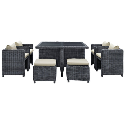 Summon 9 Piece Outdoor Patio Sunbrella¨ Dining Set by Modway