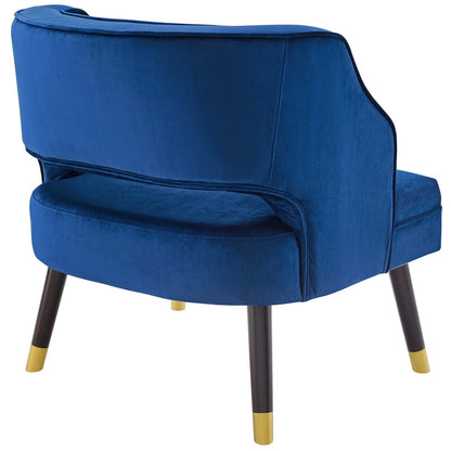 Traipse Button Tufted Open Back Performance Velvet Armchair by Modway