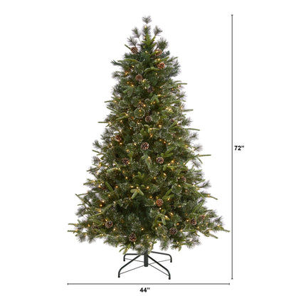 6' Snowed Tipped Clermont Mixed Pine Artificial Christmas Tree