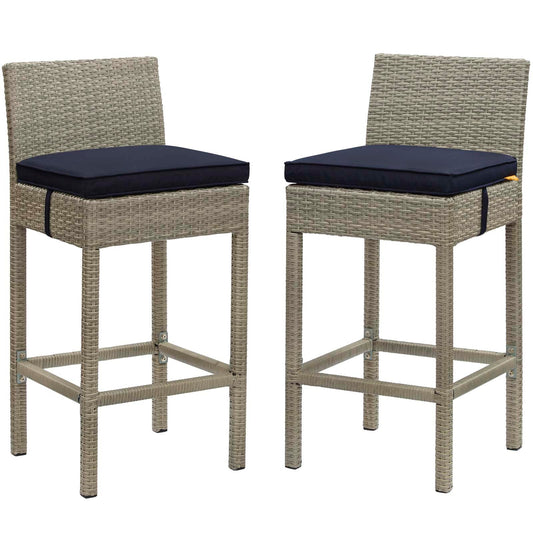 Conduit Outdoor Patio Wicker Rattan Bar Stool Set of 2 by Modway