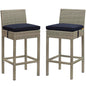Conduit Outdoor Patio Wicker Rattan Bar Stool Set of 2 by Modway