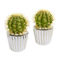 8"  Cactus Artificial Plant in Decorative Planter (Set of 2)
