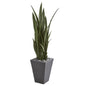 57"  Sansevieria Artificial Plant in Slate Planter