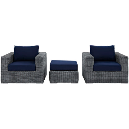 Summon 3 Piece Outdoor Patio Sunbrella¨ Sectional Set by Modway