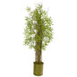 53"  Bamboo Grass Artificial Plant in Green Metal Planter