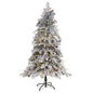 6' Flocked Montana Down Swept Spruce Artificial Christmas Tree