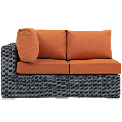 Summon Outdoor Patio Sunbrella¨ Left Arm Loveseat by Modway