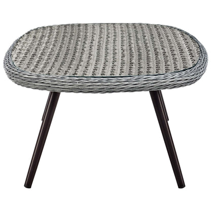Endeavor 3 Piece Outdoor Patio Wicker Rattan Armchair and Coffee Table Set by Modway