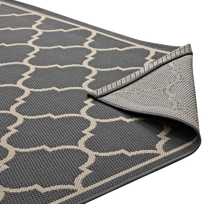 Avena Moroccan Quatrefoil Trellis Indoor and Outdoor 8x10 Area Rug by Modway
