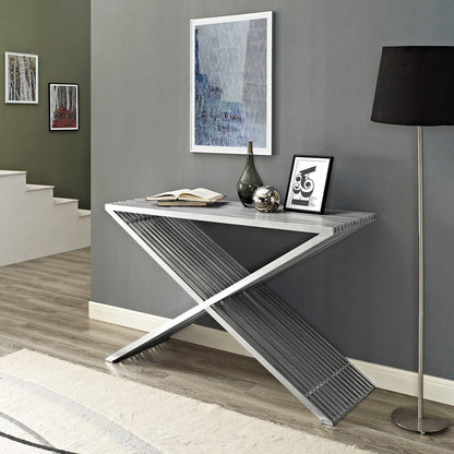 Press Stainless Steel Console Table by Modway