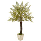 74" Fern Artificial Plant In White Planter 9485 By Nearly Natural
