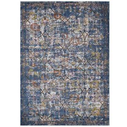 Minu Distressed Floral Lattice 8x10 Area Rug by Modway