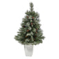 3.5' Snowed French Alps Mountain Pine Artificial Christmas Tree w/ 135 Bendable