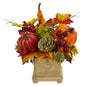 Pumpkin, Gourd, Berry And Maple Leaf Artificial Arrangement By Nearly Natural