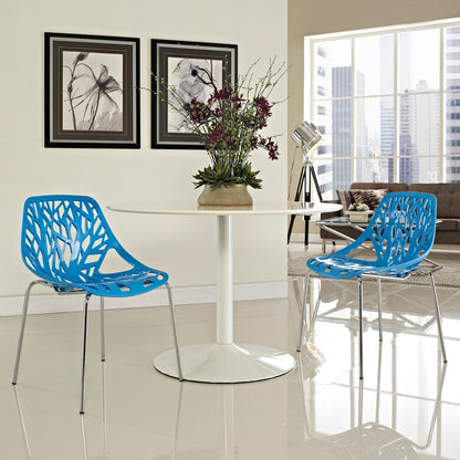 Stencil Plastic Dining Side Chair Set of 2 by Modway