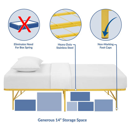Horizon Stainless Steel Twin Bed Frame by Modway