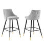 Adorn Performance Velvet Bar Stool Set of 2 by Modway