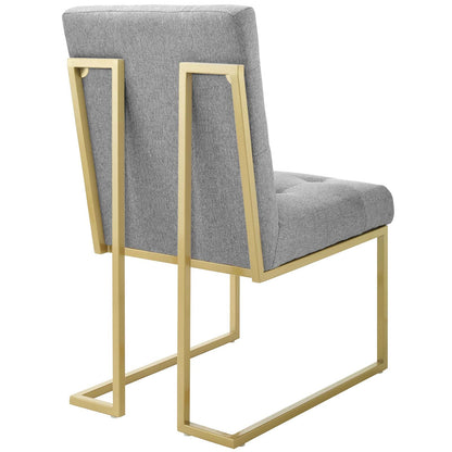 Privy Gold Stainless Steel Upholstered Fabric Dining Accent Chair by Modway