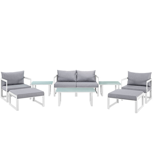 Fortuna 9 Piece Outdoor Patio Sectional Sofa Set by Modway