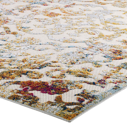 Reflect Primrose Ornate Floral Lattice 5x8 Indoor/Outdoor Area Rug by Modway