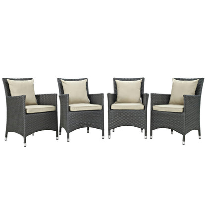 Sojourn 4 Piece Outdoor Patio Sunbrella¨ Dining Set by Modway