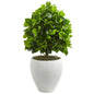 2.5" Ficus Artificial Tree in White Planter