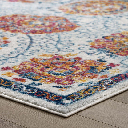 Entourage Kensie Distressed Floral Moroccan Trellis 8x10 Area Rug by Modway