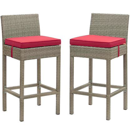 Conduit Outdoor Patio Wicker Rattan Bar Stool Set of 2 by Modway
