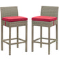 Conduit Outdoor Patio Wicker Rattan Bar Stool Set of 2 by Modway