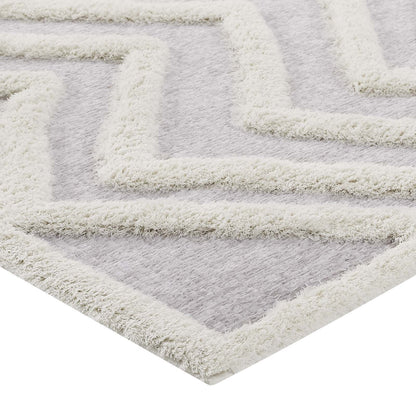 Whimsical Pathway Abstract Chevron Shag 5x8 Area Rug by Modway