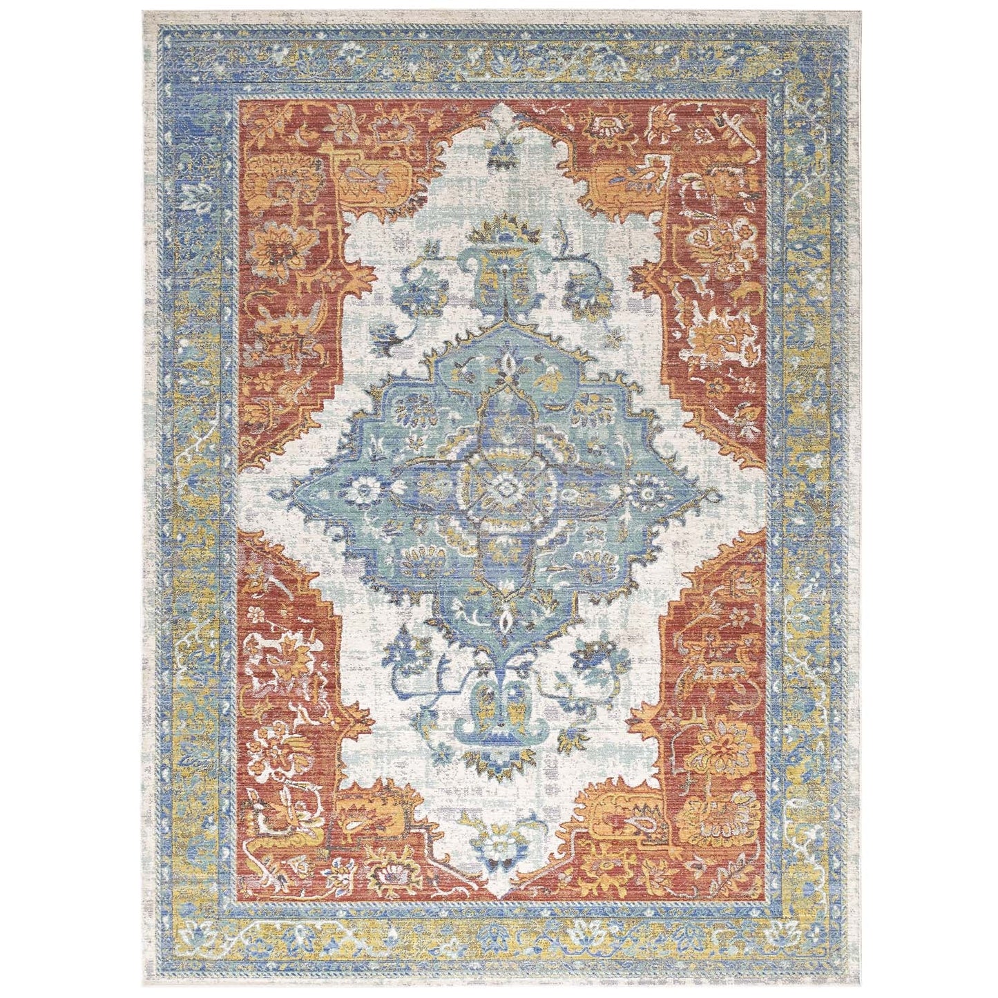 Citlali Distressed Southwestern Aztec 4x6 Area Rug by Modway