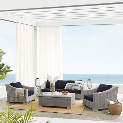 Conway 4-Piece Sunbrella¨ Outdoor Patio Wicker Rattan Furniture Set by Modway