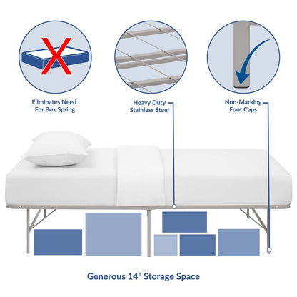 Horizon Stainless Steel Twin Bed Frame by Modway