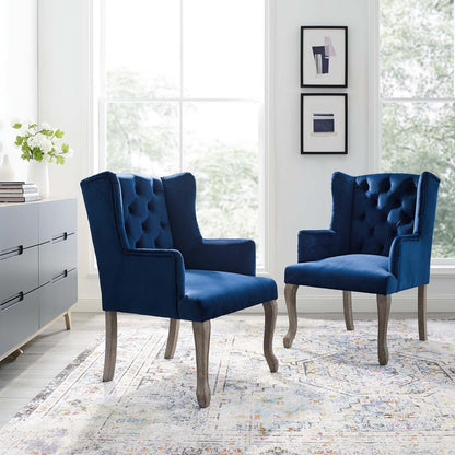 Realm Performance Velvet Armchair Set of 2 by Modway