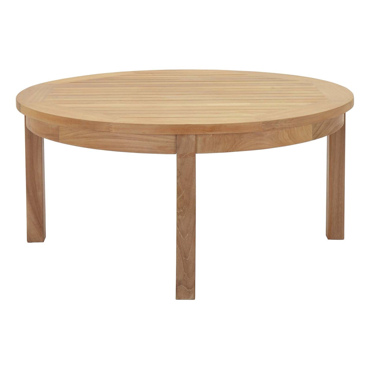 Marina Outdoor Patio Teak Round Coffee Table by Modway