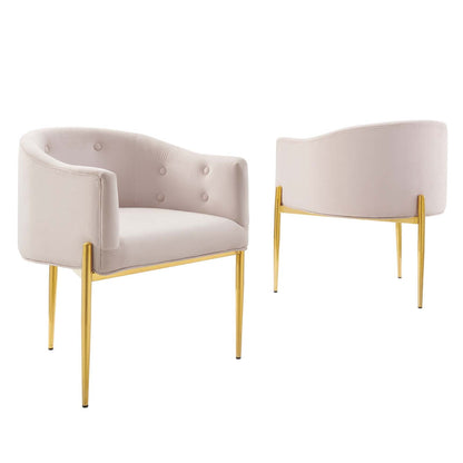 Savour Tufted Performance Velvet Accent Chairs Set of 2 by Modway