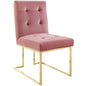 Privy Gold Stainless Steel Performance Velvet Dining Chair by Modway