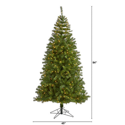 7' Springfield Artificial Christmas Tree w 400 Warm Clear Lights
