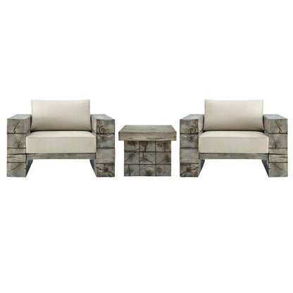 Manteo Rustic Coastal Outdoor Patio Sunbrella¨ 3 Piece Set