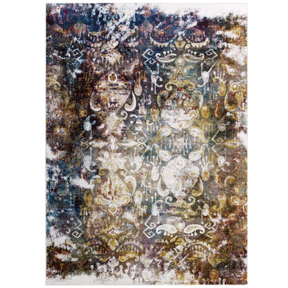 Success Jayla Transitional Distressed Vintage Floral Moroccan Trellis 8x10 Area Rug by Modway